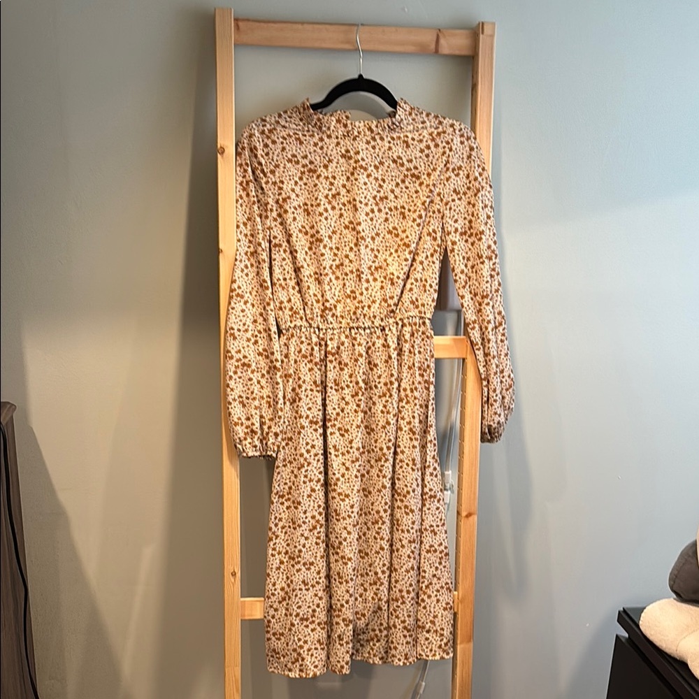 Cream Bishop Sleeve Dress